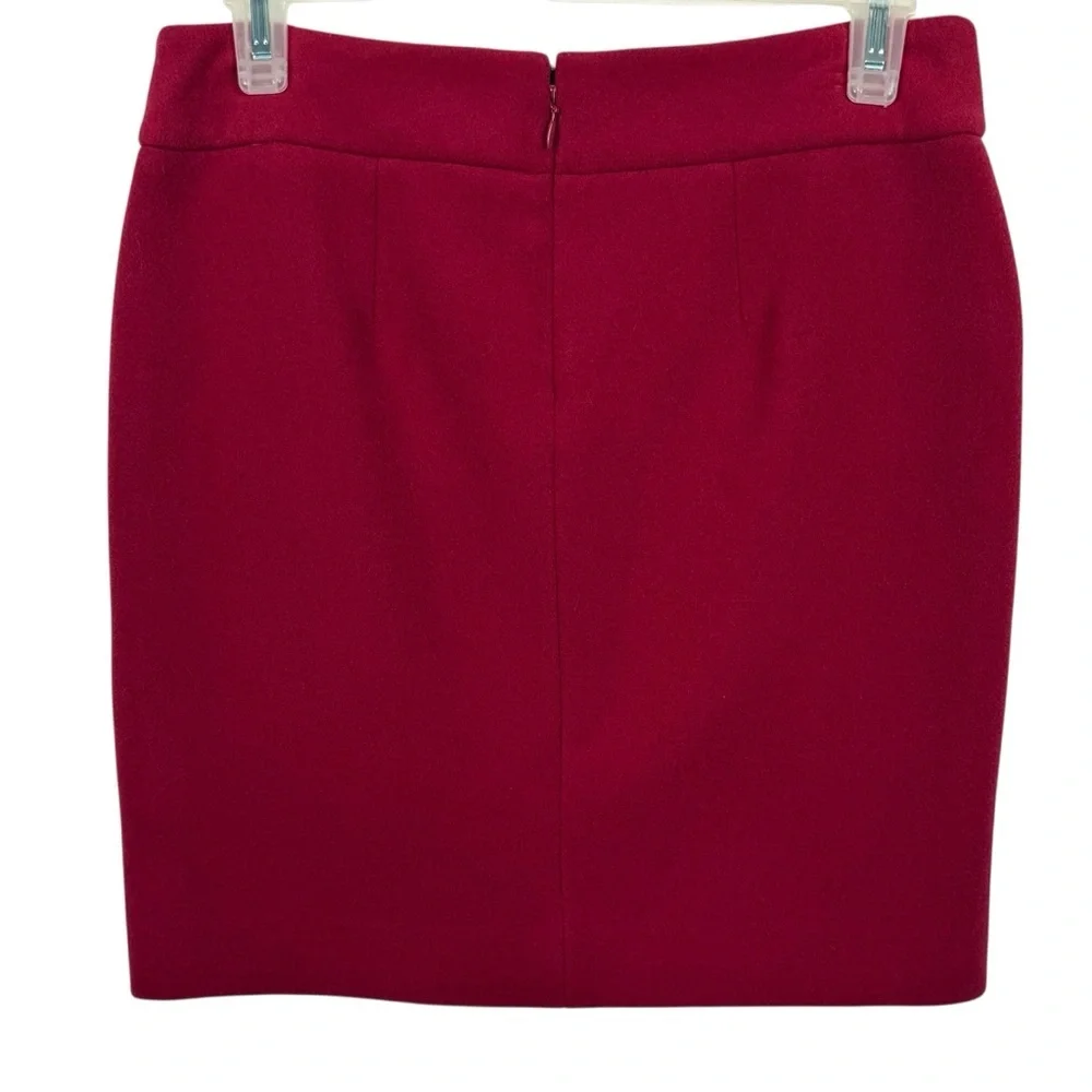 White House Black Market Raspberry Red Pencil Skirt with Zipper Accent Size 00